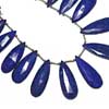 Natural Dark Blue Finest Lapis Luzuli Faceted Pear Drop Briolette Beads Strand 15 beads @ 8 Inches Size from 27mm to 36.5mm approx.
